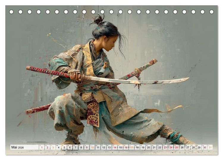 Produktbild: Die Seele des Schwertes &ndash; Samurai im Bild (Tischkalender 2026 DIN A5 quer), CALVENDO Monatskalender