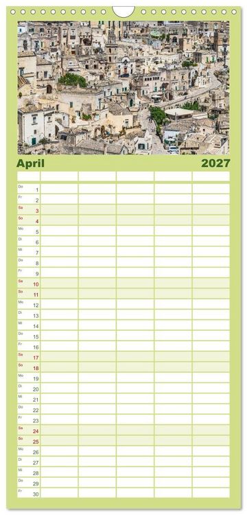 Produktbild: Familienplaner 2027 - Matera - Die Stadt der Sassi mit 5 Spalten (Wandkalender, 21 x 45 cm) CALVENDO