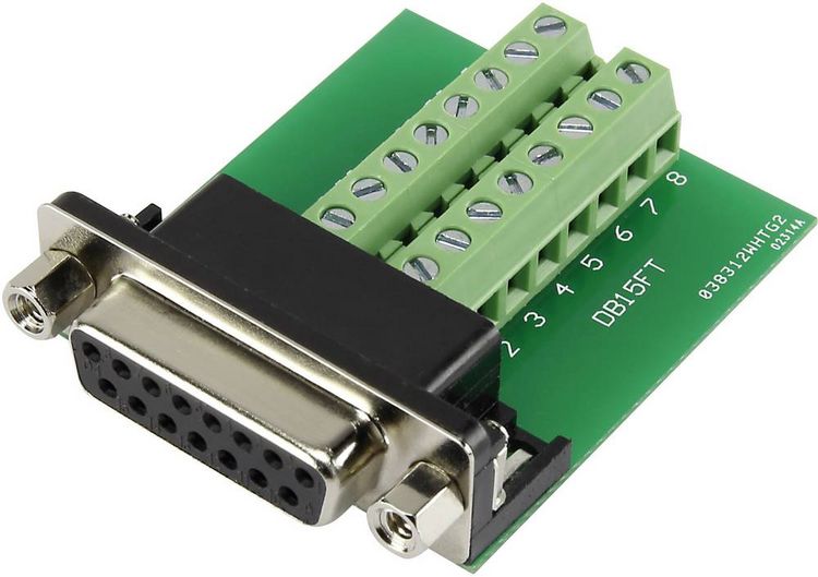 Produktbild: TRU Components DSUB15F-16TB-2 1229333 D-SUB Buchse 90&deg; Polzahl: 15 Schrauben 1St.
