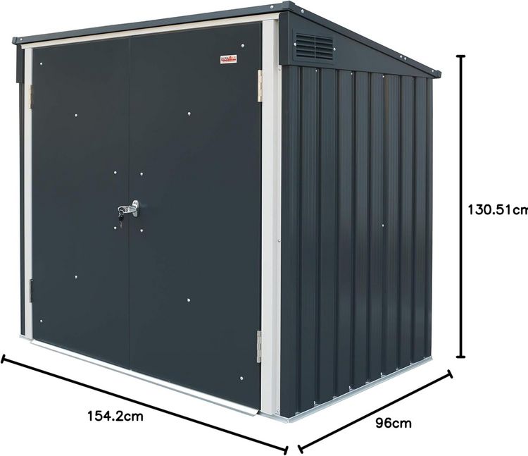 Produktbild: Metall M&uuml;lltonnenbox Schloss 2x 240 l abschlie&szlig;bar