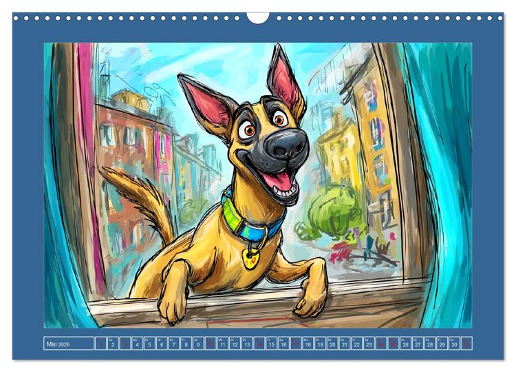 Produktbild: Malinois Fun. Lustige Cartoons vom Diensthund des Jahres! (Wandkalender 2026 DIN A3 quer), CALVENDO Monatskalender