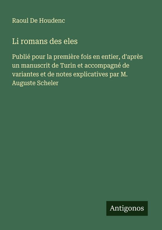 Produktbild: Li romans des eles