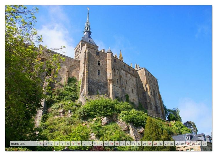 Produktbild: Le Mont-Saint-Michel - Impressionnante montagne monastique (Calendrier mural 2026 DIN A3 vertical), CALVENDO calendrier mensuel