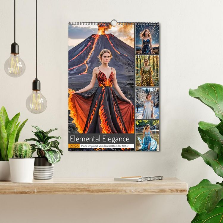 Produktbild: Elemental Elegance - Mode inspiriert von den Kr&auml;ften der Natur (Wandkalender 2026 DIN A3 hoch), CALVENDO Monatskalender