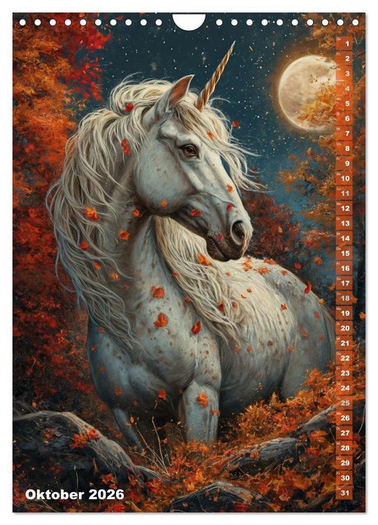 Produktbild: M&auml;rchenhafte Einhornreise - Ein Jahr voller Magie (Wandkalender 2026 DIN A4 hoch), CALVENDO Monatskalender