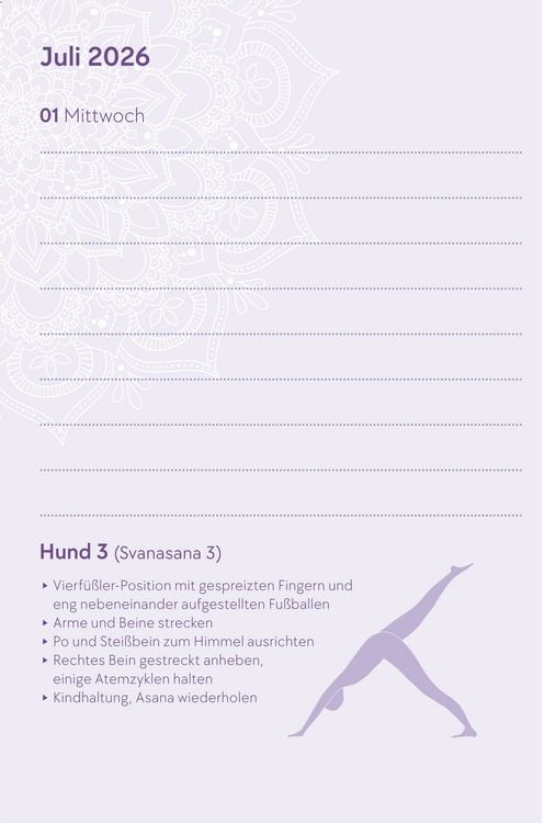 Produktbild: Yoga-Kalender 2026 - Taschenkalender mit Mantras, Meditationen, Affirmationen und Hintergrundgeschichten - im praktischen Format 10,0 x 15,5 cm, mit zahlreichen Illustrationen und Leseb&auml;ndchen