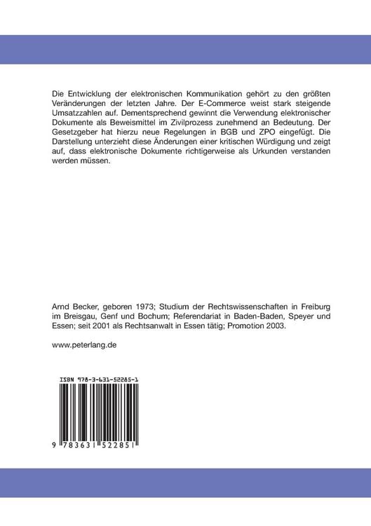 Produktbild: Elektronische Dokumente als Beweismittel im Zivilprozess