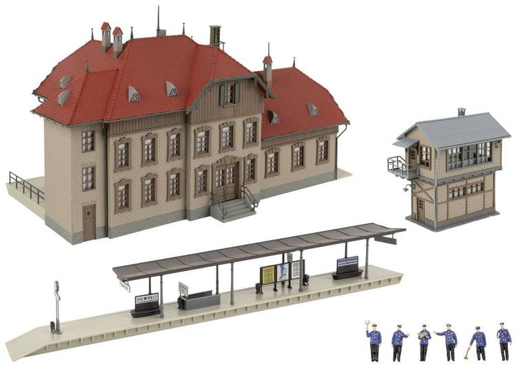 Produktbild: Faller 190035 H0 Aktions-Set Bahnhof Passendorf