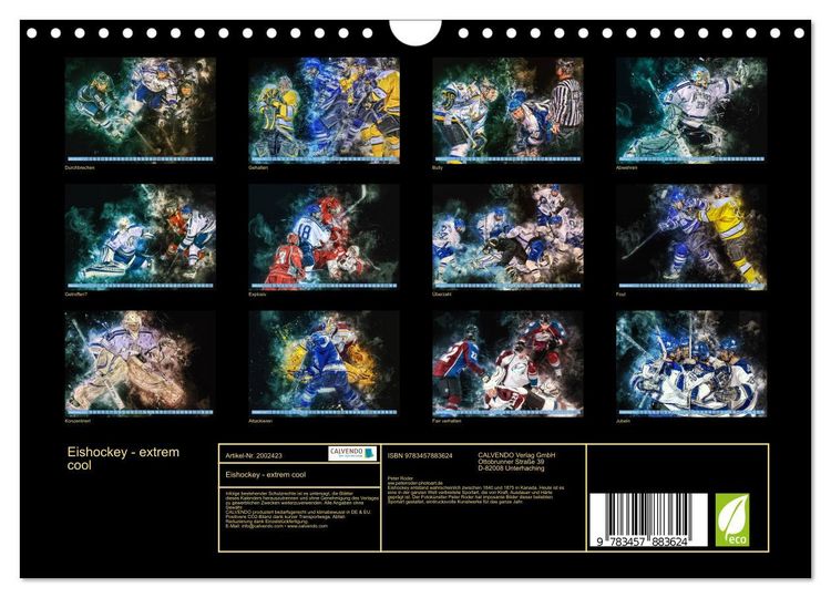 Produktbild: Eishockey - extrem cool (Wandkalender 2026 DIN A4 quer), CALVENDO Monatskalender