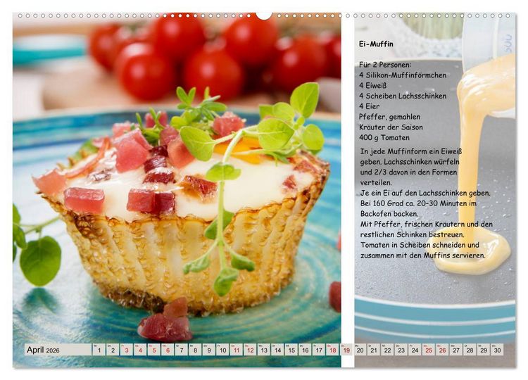 Produktbild: Low Carb 2.0 - Leichte Rezepte zum Selberkochen (Wandkalender 2026 DIN A2 quer), CALVENDO Monatskalender