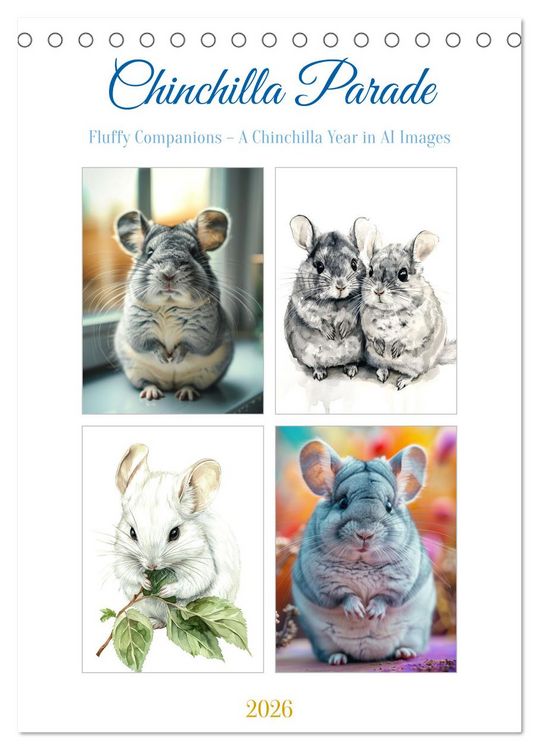 Produktbild: Chinchilla Parade (Desk Calendar 2026 DIN A5 portrait), CALVENDO 12 Month DeskCalendar