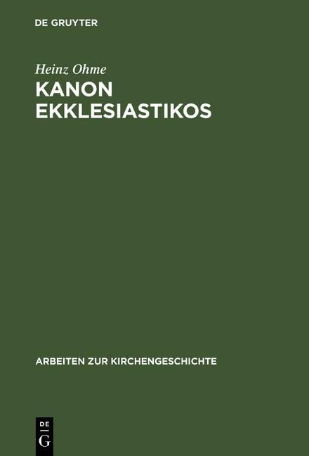 Produktbild: Kanon ekklesiastikos