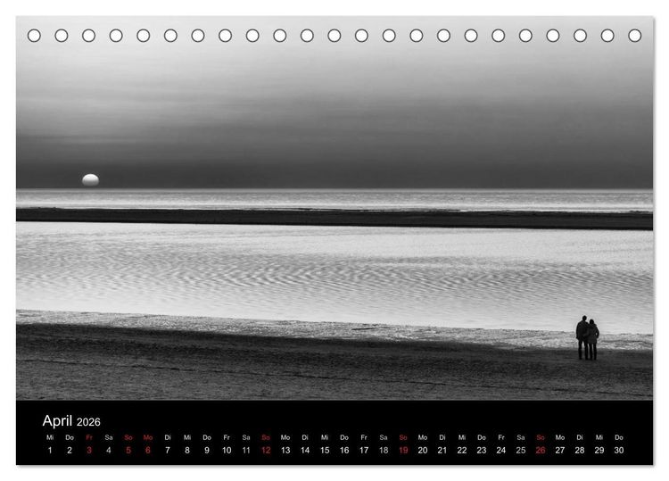 Produktbild: Ost-Friesische Schwarz-Wei&szlig;-Ansichten (Tischkalender 2026 DIN A5 quer), CALVENDO Monatskalender
