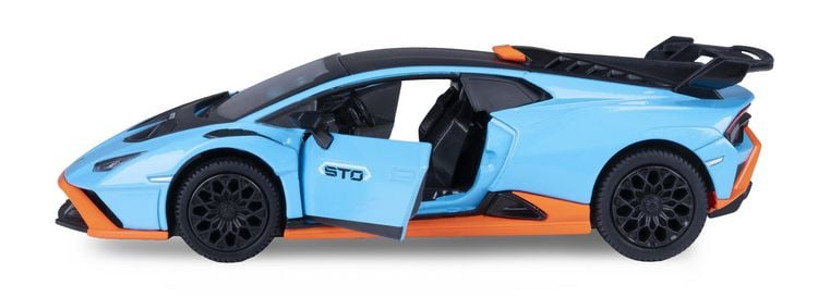 Produktbild: Lamborghini Hurac&aacute;n STO Diecast 1:32 blau inkl. Knopfzellen