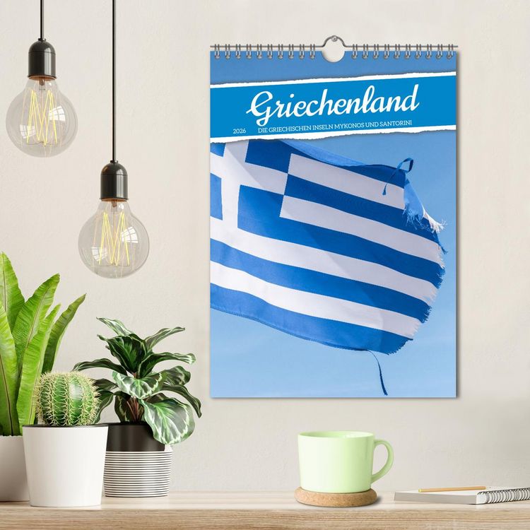 Produktbild: Griechenland - Die griechischen Inseln Mykonos und Santorini (Wandkalender 2026 DIN A4 hoch), CALVENDO Monatskalender