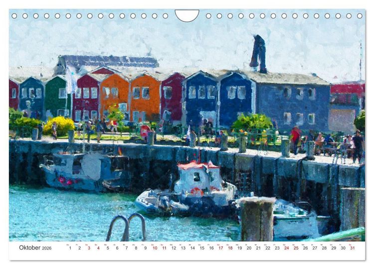 Produktbild: Nordseeinsel Helgoland - Ansichten der Insel in Acryl (Wandkalender 2026 DIN A4 quer), CALVENDO Monatskalender