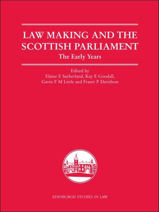 Produktbild: Law Making and the Scottish Parliament