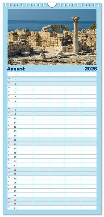 Produktbild: Familienplaner 2026 - Trauminsel Zypern mit 5 Spalten (Wandkalender, 21 x 45 cm) CALVENDO