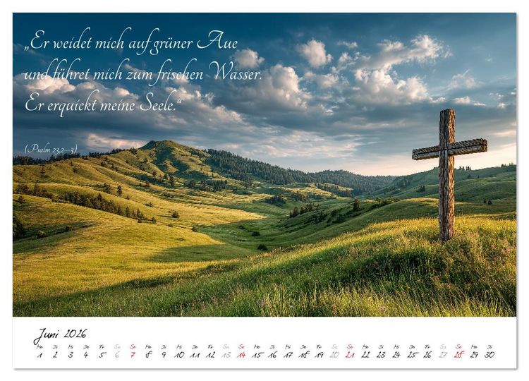 Produktbild: Christlicher Kalender mit Bibelzitaten und spirituellen Bildern (Wandkalender 2026 DIN A2 quer), CALVENDO Monatskalender