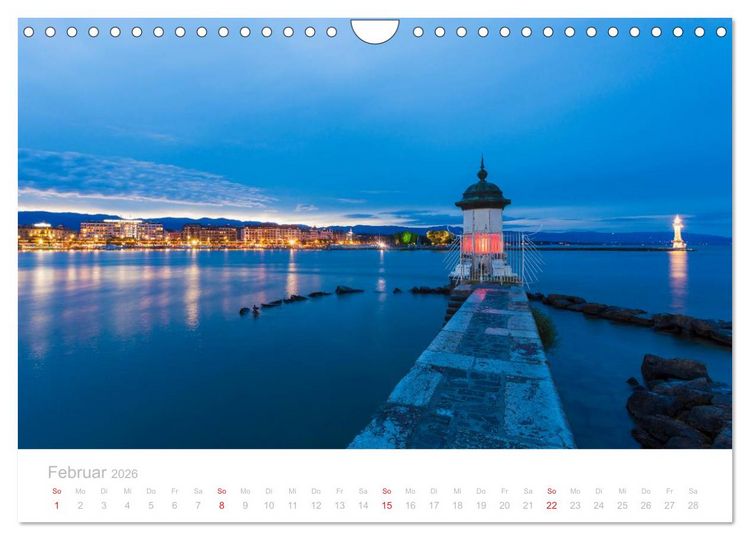 Produktbild: GENFER SEE Das Schweizer Ufer (Wandkalender 2026 DIN A4 quer), CALVENDO Monatskalender