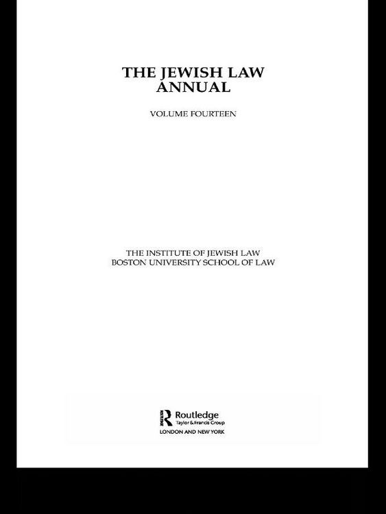 Produktbild: The Jewish Law Annual Volume 14