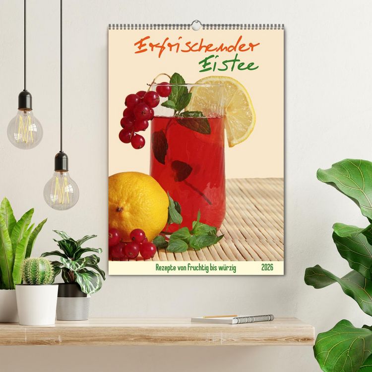 Produktbild: Erfrischender Eistee - Rezeptideen (Wandkalender 2026 DIN A2 hoch), CALVENDO Monatskalender