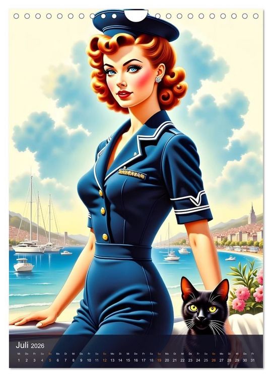 Produktbild: Fr&auml;ulein Fantasie und die schwarze Katze (Wandkalender 2026 DIN A4 hoch), CALVENDO Monatskalender