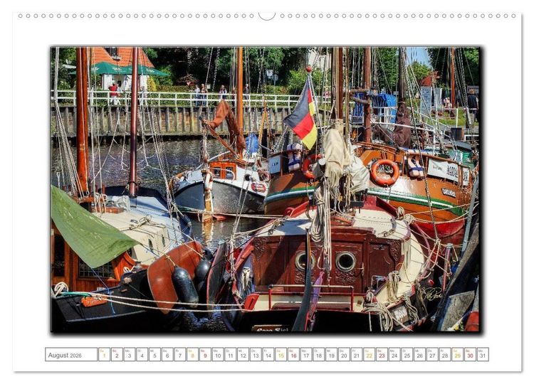 Produktbild: Ostfriesland - die bezaubernden alten H&auml;fen (hochwertiger Premium Wandkalender 2026 DIN A2 quer), Kunstdruck in Hochglanz