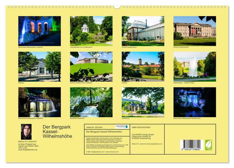 Produktbild: Der Bergpark Kassel-Wilhelmsh&ouml;he (hochwertiger Premium Wandkalender 2026 DIN A2 quer), Kunstdruck in Hochglanz