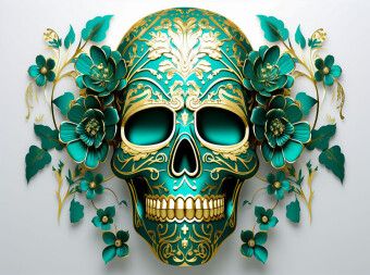 Produktbild: CALVENDO Puzzle Green Skull | 2000 Teile Lege-Gr&ouml;&szlig;e 90x67cm Foto-Puzzle f&uuml;r gl&uuml;ckliche Stunden