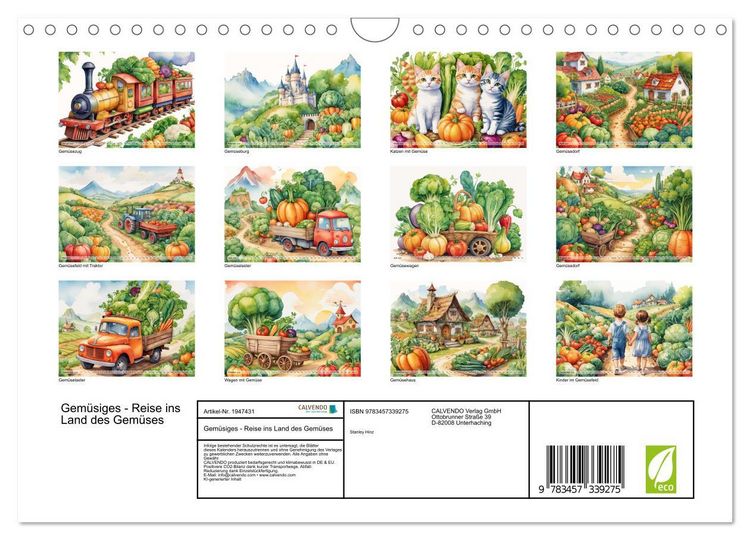 Produktbild: Gem&uuml;siges - Reise ins Land des Gem&uuml;ses (Wandkalender 2026 DIN A4 quer), CALVENDO Monatskalender