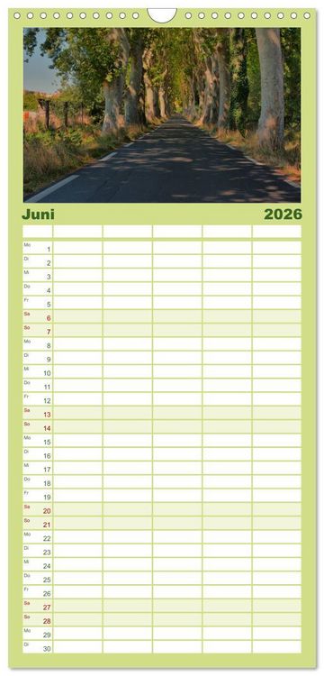 Produktbild: Familienplaner 2026 - Languedoc-Roussillon - unter der Sonne des Midi mit 5 Spalten (Wandkalender, 21 x 45 cm) CALVENDO