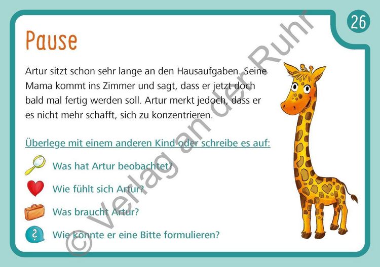 Produktbild: Unsere Giraffen-Kartei &ndash; Kinder &uuml;ben selbstst&auml;ndig gewaltfreie Kommunikation mit der Giraffensprache