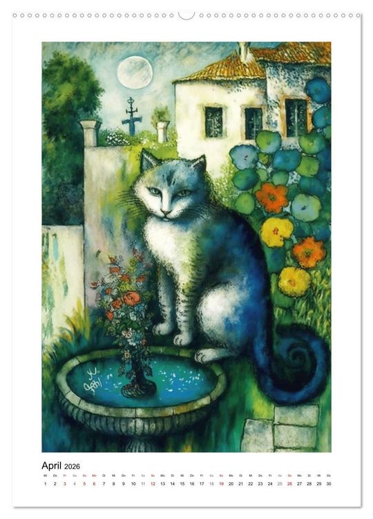Produktbild: Katzengem&auml;lde (hochwertiger Premium Wandkalender 2026 DIN A2 hoch), Kunstdruck in Hochglanz