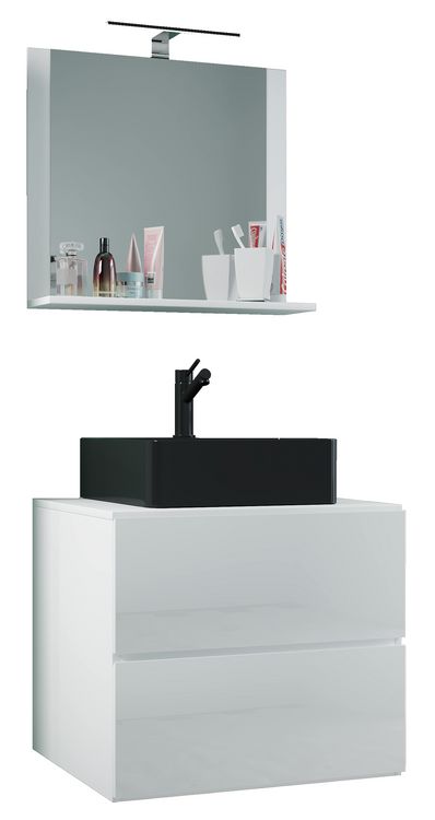 Produktbild: 3-tlg Waschtisch Badm&ouml;bel Lendas 60 cm M Schublade
