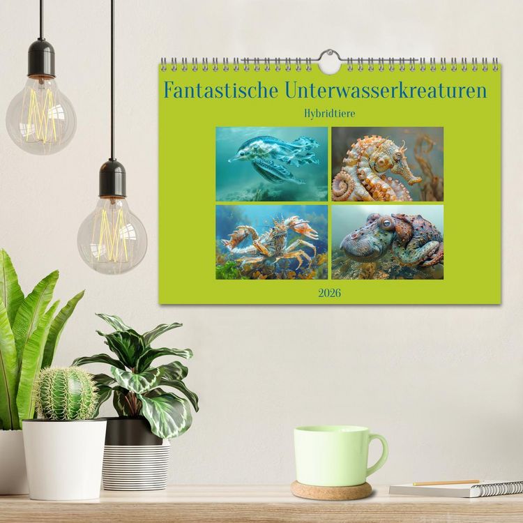 Produktbild: Fantastische Unterwasserkreaturen - Hybridtiere (Wandkalender 2026 DIN A4 quer), CALVENDO Monatskalender