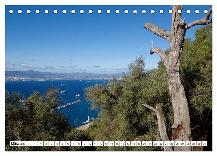 Produktbild: Gibraltar - Gro&szlig;britannien am Mittelmeer (Tischkalender 2026 DIN A5 quer), CALVENDO Monatskalender