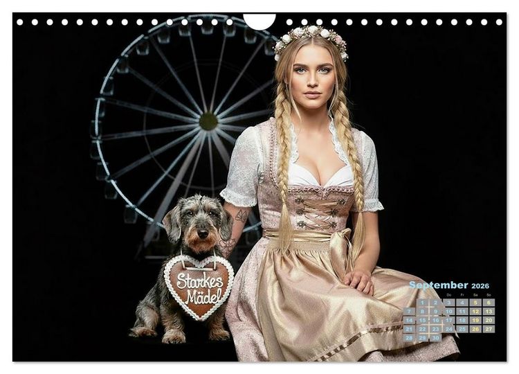 Produktbild: Starke M&auml;dels - Rauhaardackel (Wandkalender 2026 DIN A4 quer), CALVENDO Monatskalender