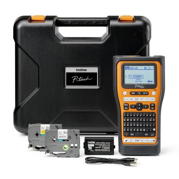 Produktbild: Brother PT-E560BT und Brother L-BOXX 136 Systemk Beschriftungsger&auml;t Geeignet f&uuml;r Schriftband: TZe, HSe 24 mm