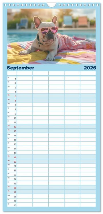 Produktbild: Familienplaner 2026 - Hei&szlig;er Sommer mit 5 Spalten (Wandkalender, 21 x 45 cm) CALVENDO