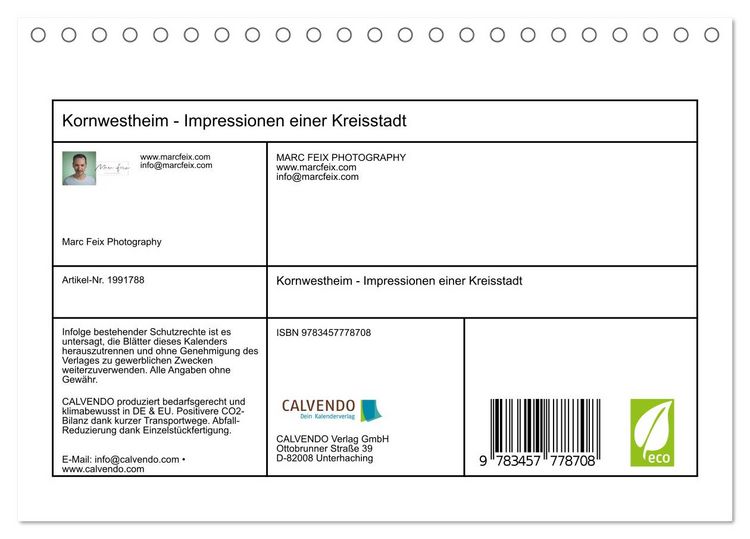 Produktbild: Kornwestheim - Impressionen einer Kreisstadt (Tischkalender 2026 DIN A5 quer), CALVENDO Monatskalender