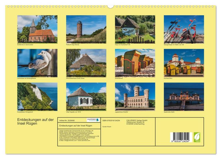 Produktbild: Entdeckungen auf der Insel R&uuml;gen (hochwertiger Premium Wandkalender 2026 DIN A2 quer), Kunstdruck in Hochglanz