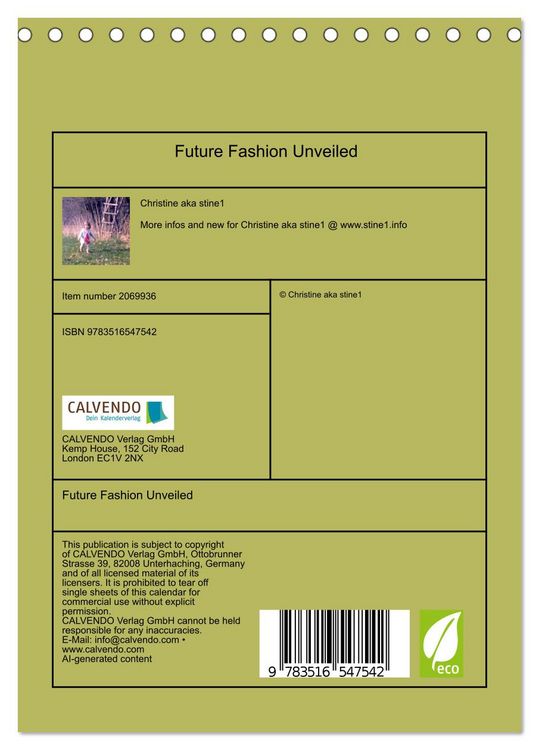 Produktbild: Future Fashion Unveiled (Desk Calendar 2026 DIN A5 portrait), CALVENDO 12 Month DeskCalendar