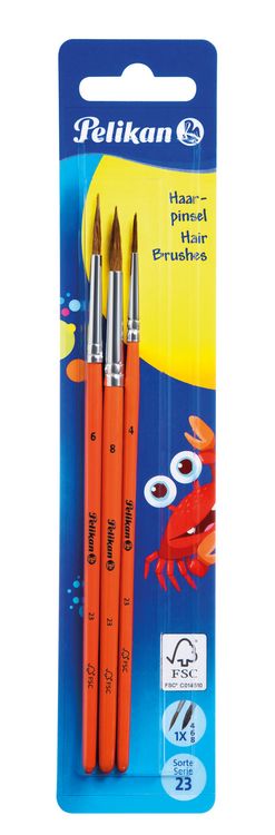 thumbnail image 2 of Pinsel Kinder Pelikan 700405 Pinsel Starter-Set Mit 5 Haar- Und 5 Borstenpinseln Wasserfarben Kinder Ab 2 2 of 13