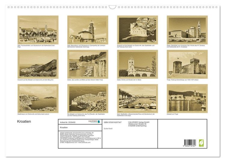 Produktbild: Kroatien (Wandkalender 2026 DIN A2 quer), CALVENDO Monatskalender
