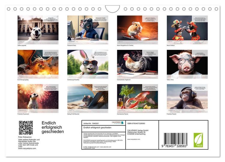 Produktbild: Endlich erfolgreich geschieden (Wandkalender 2026 DIN A4 quer), CALVENDO Monatskalender