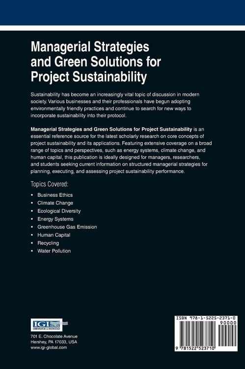 Produktbild: Managerial Strategies and Green Solutions for Project Sustainability