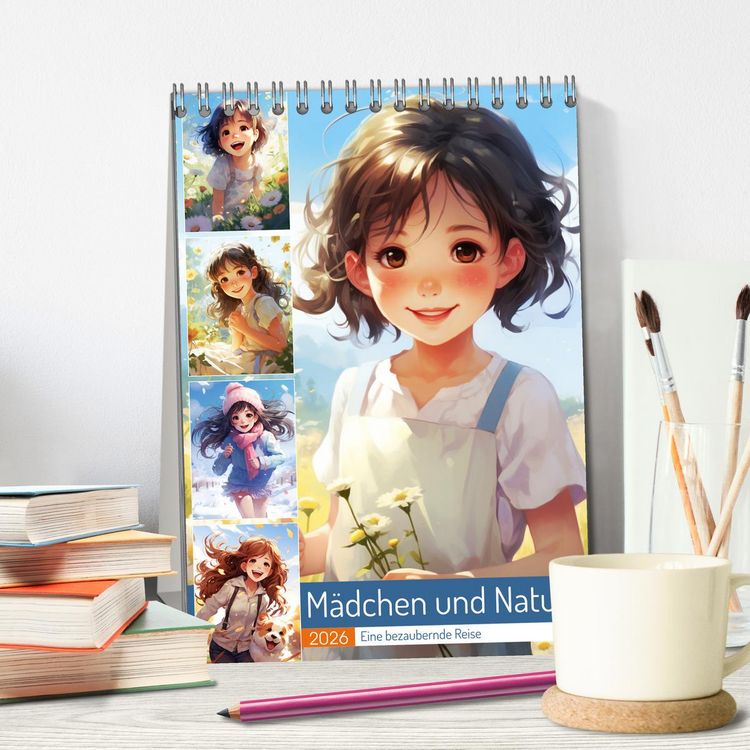 Produktbild: M&auml;dchen und Natur. Eine bezaubernde Reise (Tischkalender 2026 DIN A5 hoch), CALVENDO Monatskalender