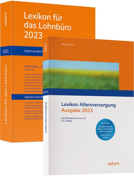 Produktbild: Buchpaket Lexikon f&uuml;r das Lohnb&uuml;ro und Lexikon Altersversorgung 2023