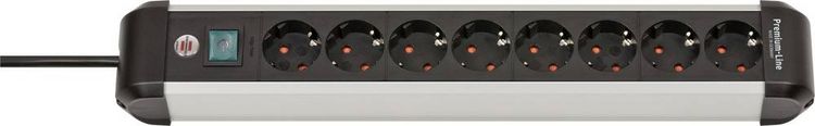 Produktbild: Brennenstuhl 1391030800 Steckdosenleiste mit Schalter Silber, Schwarz Schutzkontakt 1 St.